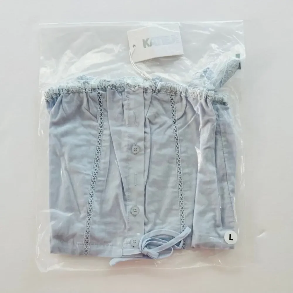 Katie J NYC Willow Tween Lace Top Baby Blue NEW Size Large 12